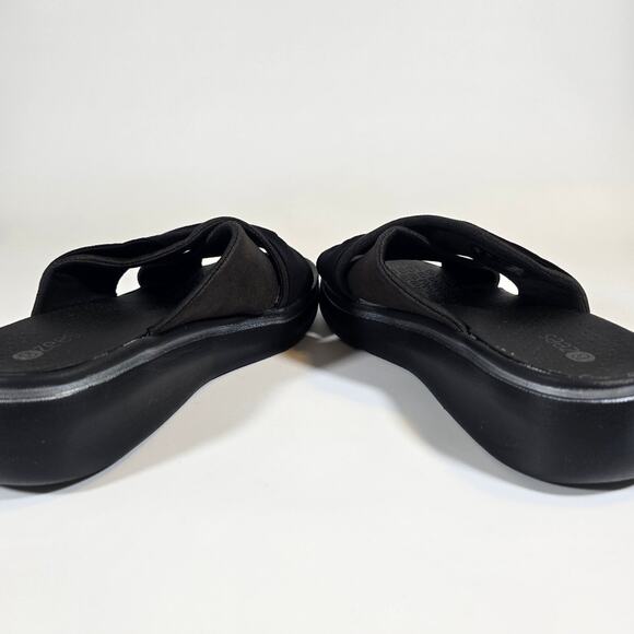 L BZees Women's Black Take a Bow Slide Sandal Size 7 Comfort Walking Lightweight - Picture 7 of 9